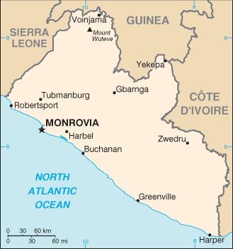 stadte karte von liberia